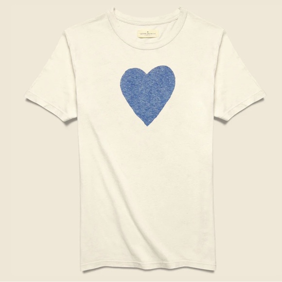 imogene + willie Other - Heart Tee - Vintage White/Blue
